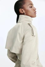 High Collar Belted Trench Coat