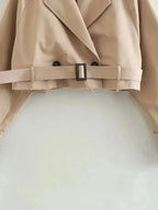 Elegant Beige Long Trench Coat
