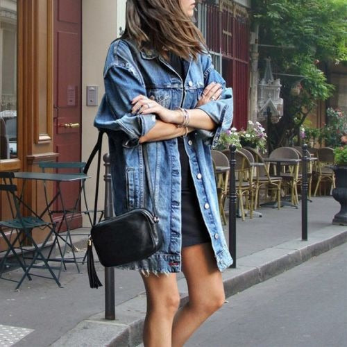 Casual Relaxed Long Denim Jacket