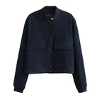 Casual Pocket Front Bomber Jacket