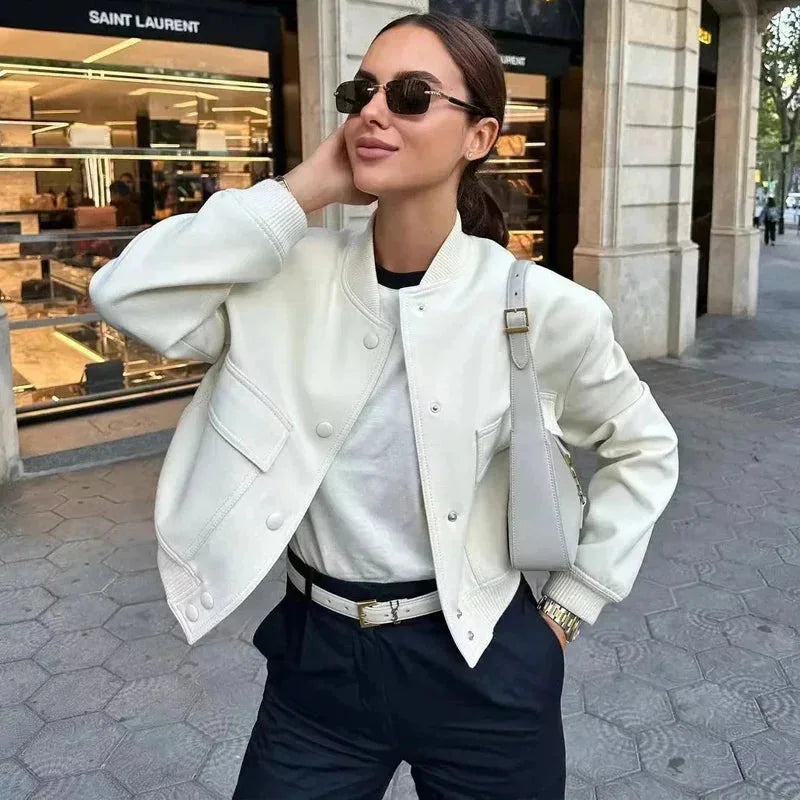 Casual Pocket Front Bomber Jacket