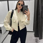 Casual Pocket Front Bomber Jacket