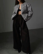 Silver Sequin Sparkling Bomber Jacket