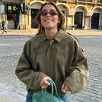 Oversized Zip-Up Trendy Bomber Jacket