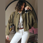Oversized Zip-Up Trendy Bomber Jacket