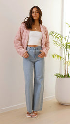 Short Faux Fur Collar Jacket