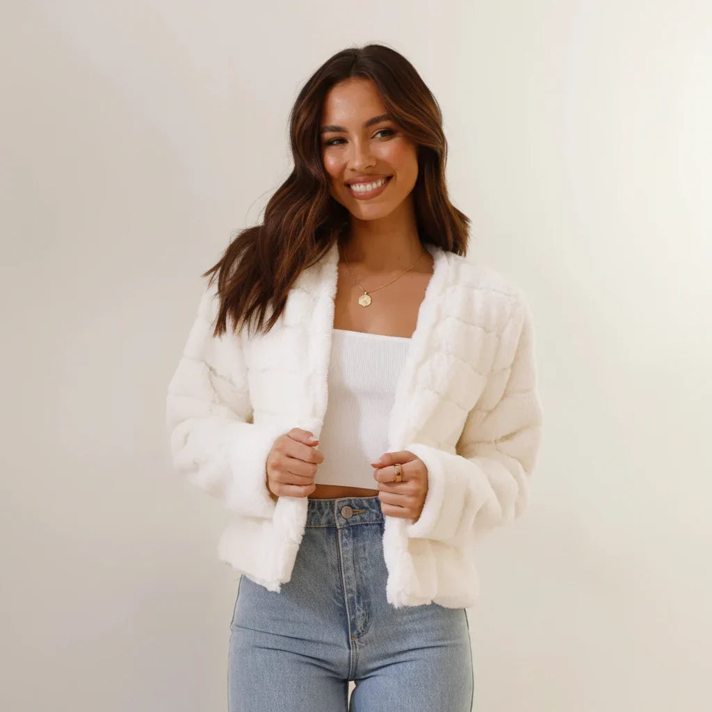 Short Faux Fur Collar Jacket
