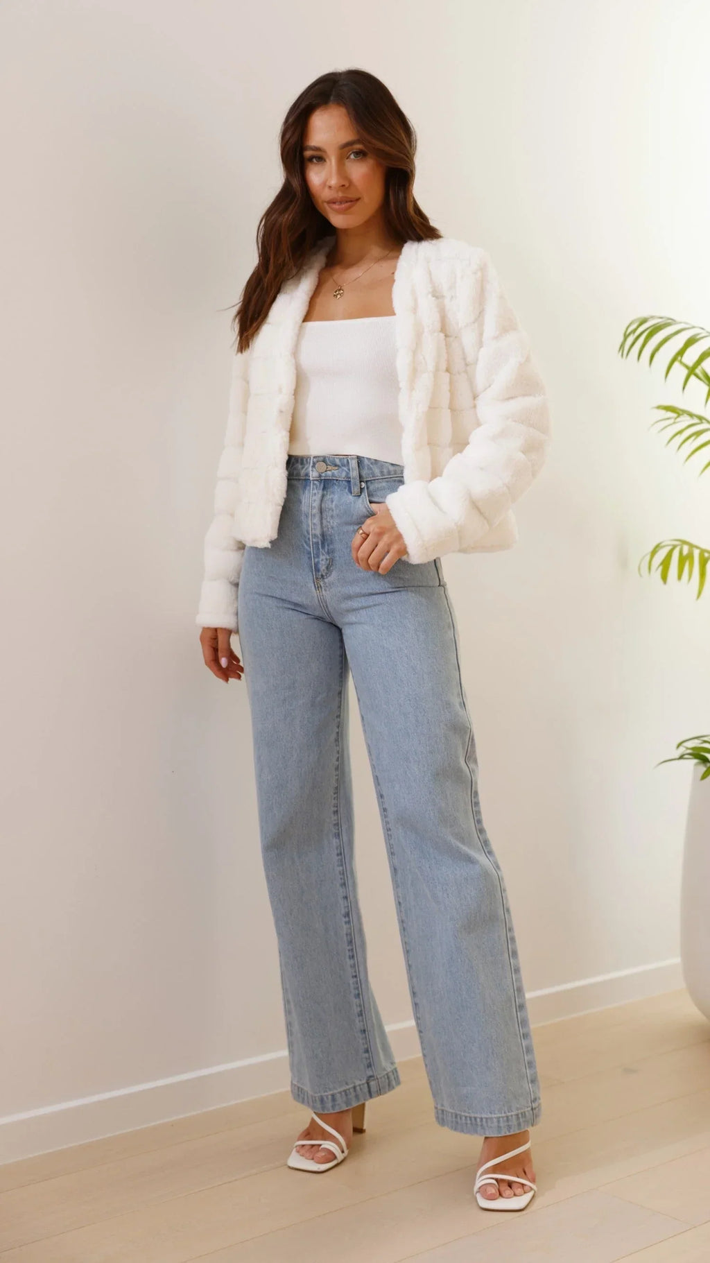 Short Faux Fur Collar Jacket