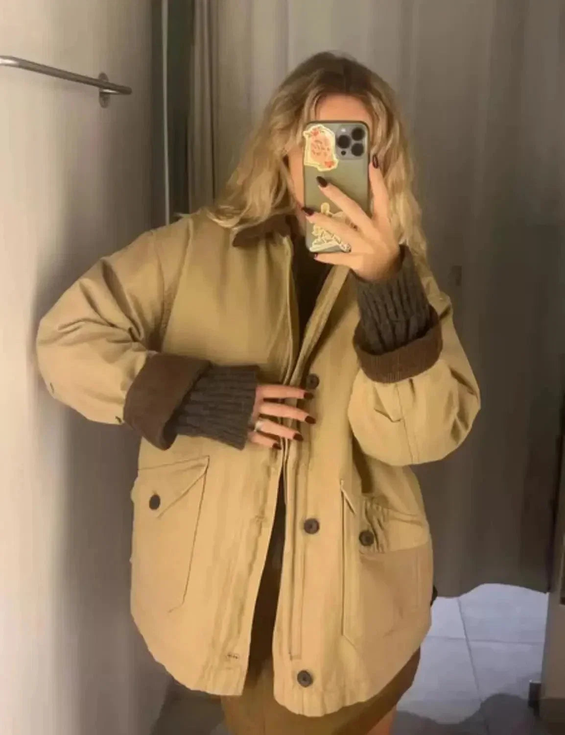 Mid-Season Corduroy Collar Casual Jacket