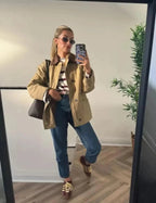 Mid-Season Corduroy Collar Casual Jacket