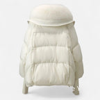 Faux Fur Collar Ribbed Jacket