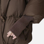 Faux Fur Collar Ribbed Jacket