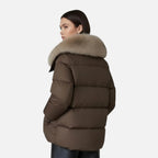 Faux Fur Collar Ribbed Jacket