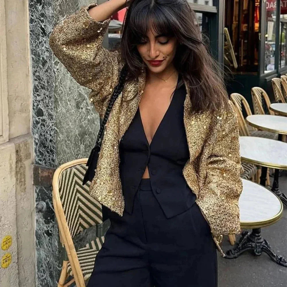 Chic Elegant Sequined Party Jacket