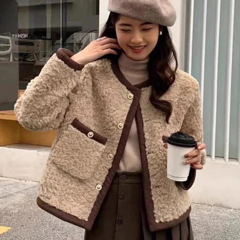 Short Soft Plush Fleece Jacket