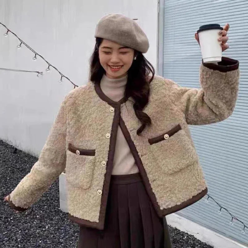 Short Soft Plush Fleece Jacket