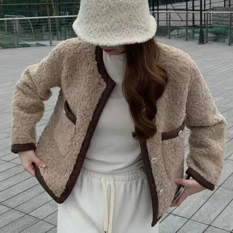 Short Soft Plush Fleece Jacket