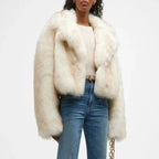 Ivory Faux Fur Collar Jacket