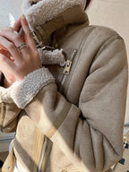 Suede Shearling Lined Winter Jacket