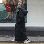 Long Puffer Jacket Removable Hood