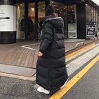Long Puffer Jacket Removable Hood