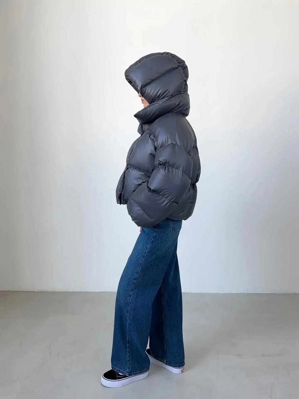 Oversized High Collar Puffer Jacket