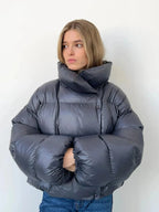 Oversized High Collar Puffer Jacket