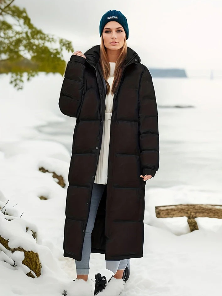 Long Warm Padded Puffer Jacket