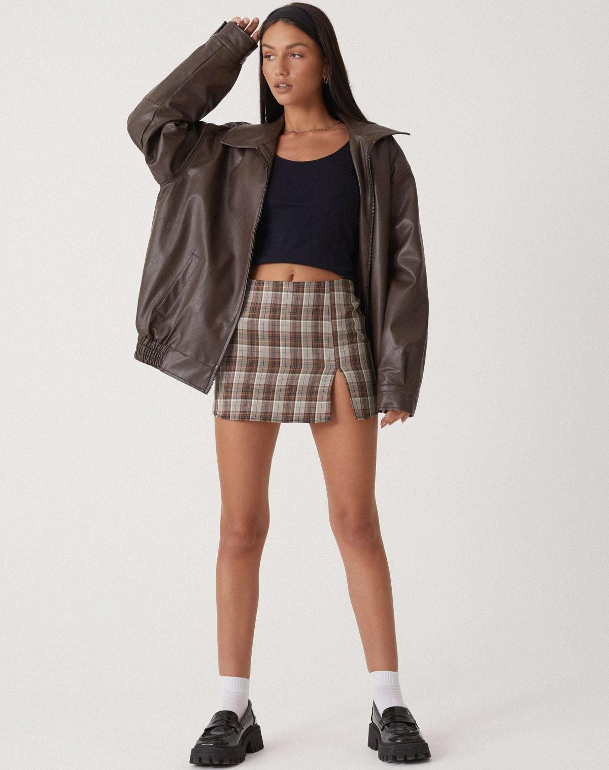 Oversized Faux Leather Biker Jacket